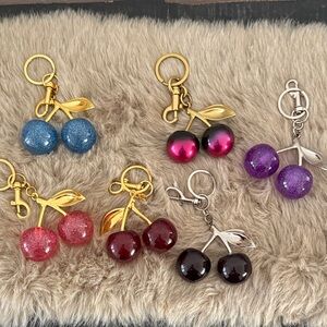 Pick one Cherry Keychains in Assorted Colors